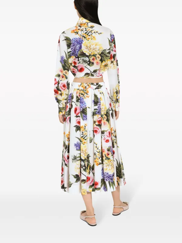 Dolce & Gabbana floral-print Midi Skirt | White | FARFETCH