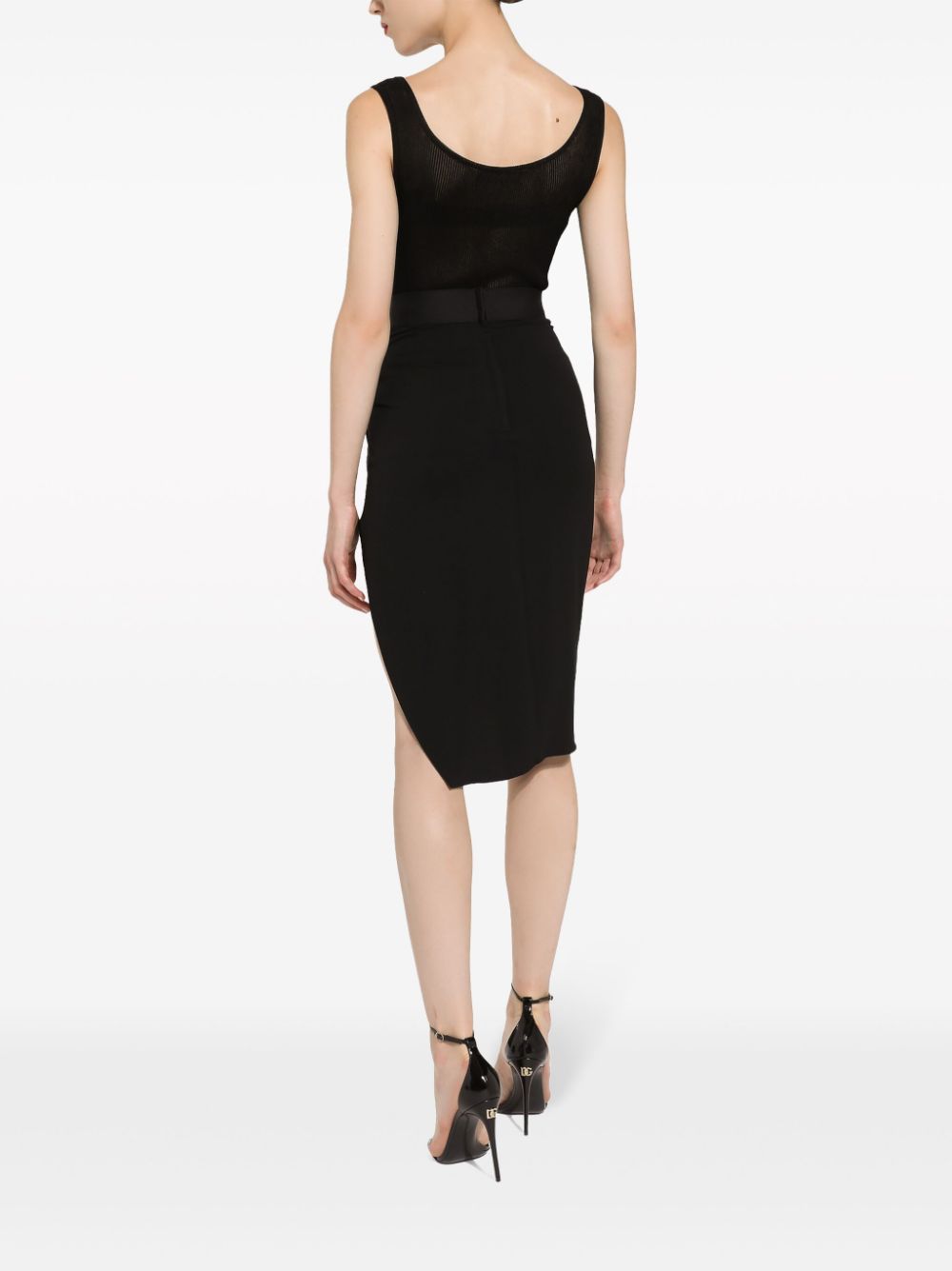 Shop Dolce & Gabbana Draped Asymmetric Miniskirt In Black