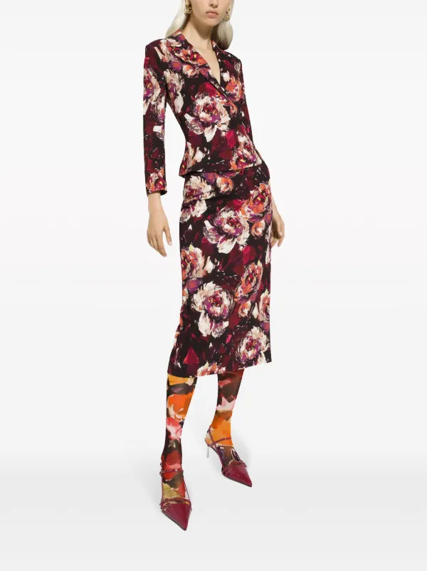 【DOLCE&GABBANA】 ペンシルスカート ブラックのウィメンズ メッシュ ロンゲット ペンシルスカート