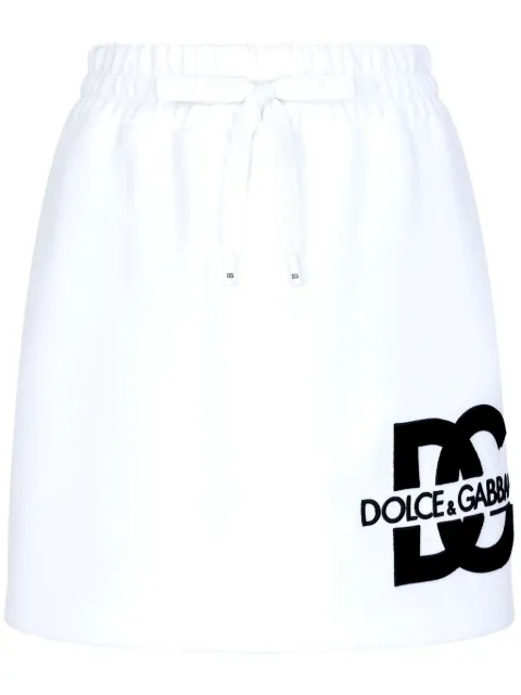 Dolce & Gabbana logo-print cotton-blend miniskirt