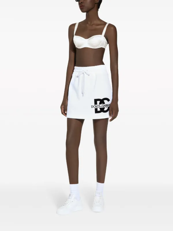 ミニスカート DOLCE  GABBANA Women Mini Skirts F4CSKZGDB7B W0800 WHITE Dolce & Gabbana Mini Skirt Embroidered Logo Women White