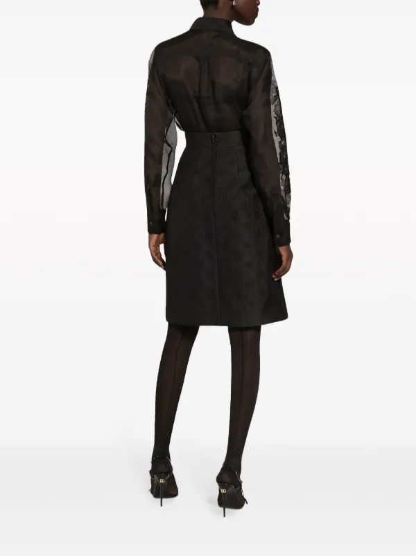 Dolce & Gabbana レースアップリケ シャツ | ブラック | FARFETCH JP