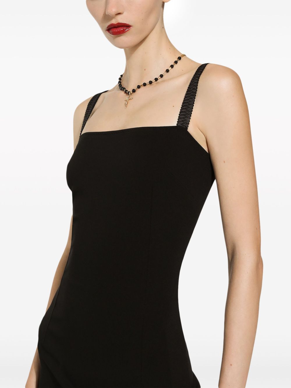 Dolce & Gabbana Midi-jurk met stiksel Zwart