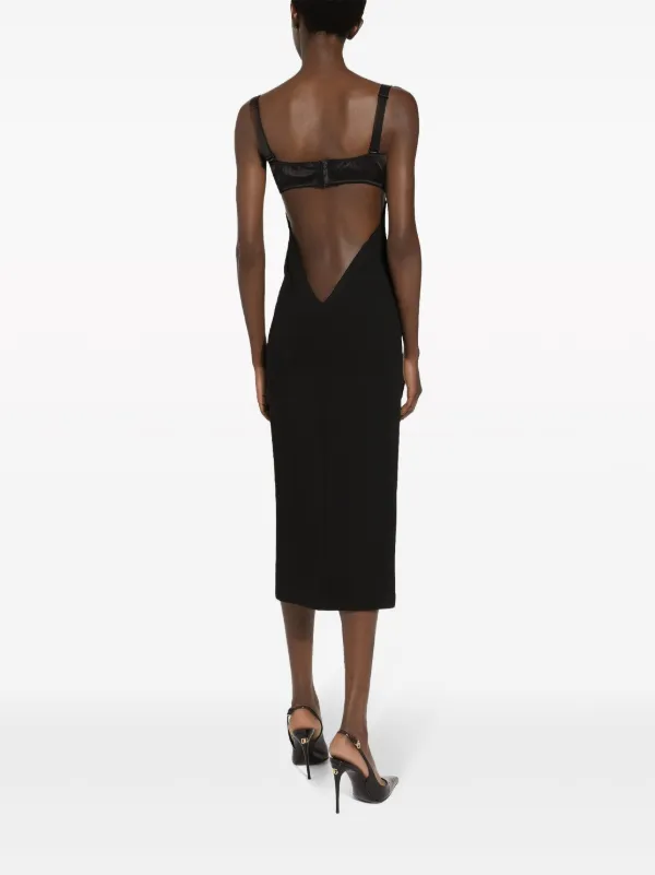 Dolce & Gabbana bustier-style Sleeveless Midi Dress | Black | FARFETCH