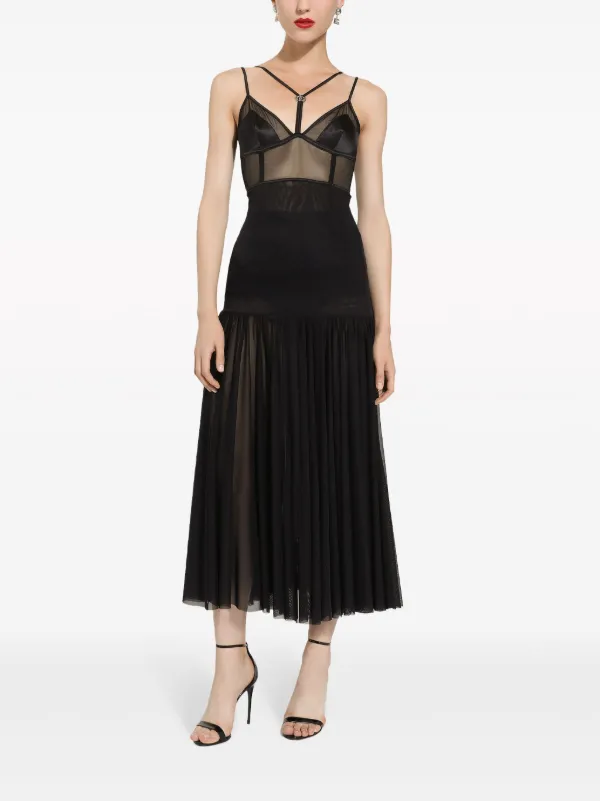 chinese dress ladies Vintage D&G Black Lace Bodycon Slip Dress Size M