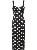 Dolce & Gabbana polka dot-print satin dress - Black