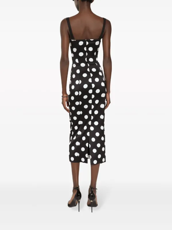 Dolce & Gabbana Polka dot-print Satin Dress | Black | FARFETCH