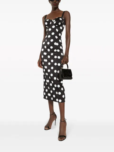 Dolce & Gabbana polka dot-print satin dress F6DIHTFSIBL - 1