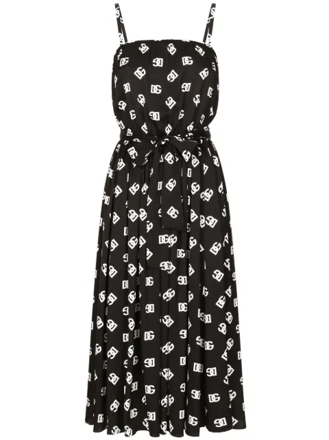 Dolce & Gabbana DG-print pleated dress