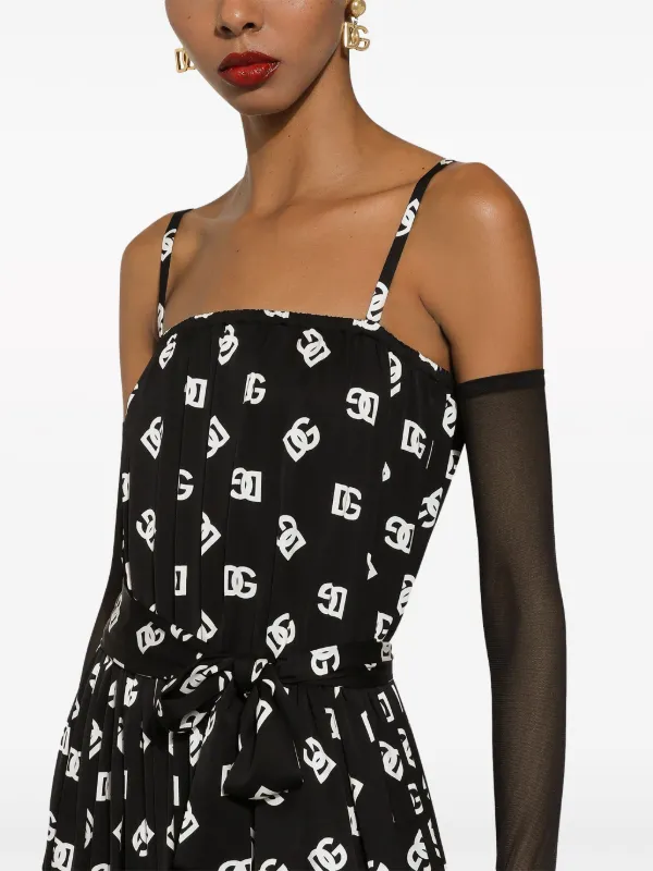 Dolce & Gabbana プリント ドレス ブラック Dolce & Gabbana プリント ドレス ブラック Dolce & Gabbana DG