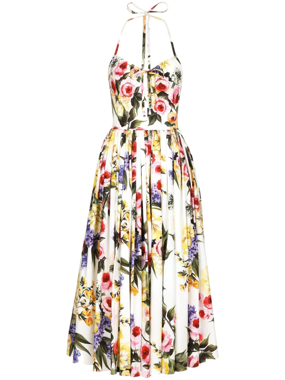 Dolce & Gabbana Midi-jurk met print Beige