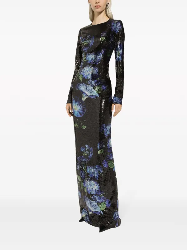 dolce and gabbana floral sequin dress Dolce & Gabbana Floral Sequined Mini Dress