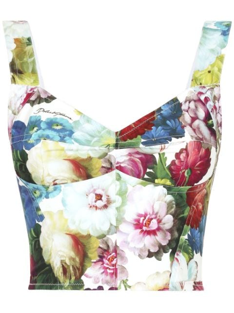 Dolce & Gabbana top tipo bustier con estampado floral