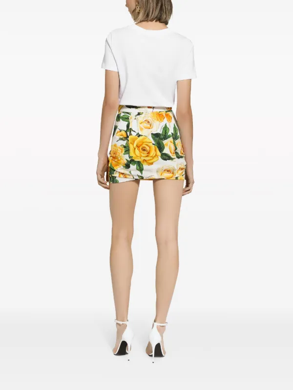 Dolce & Gabbana rose-appliqué Cotton T-shirt | White | FARFETCH
