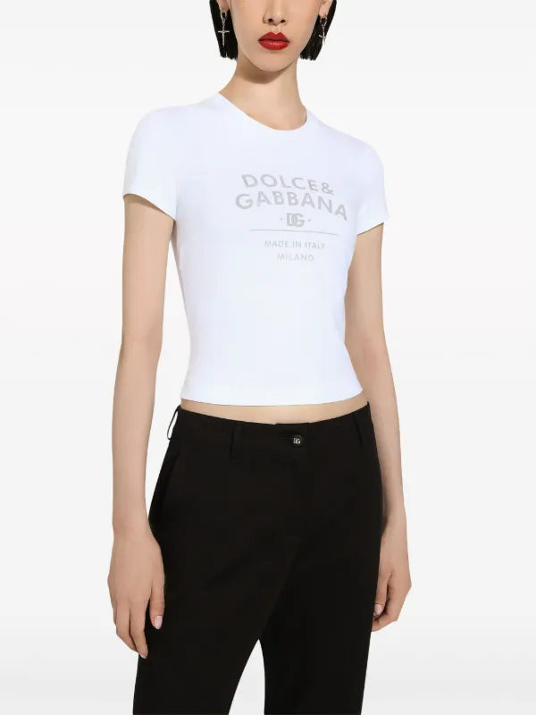 Dolce & Gabbana logo-print cotton-blend T-shirt | White
