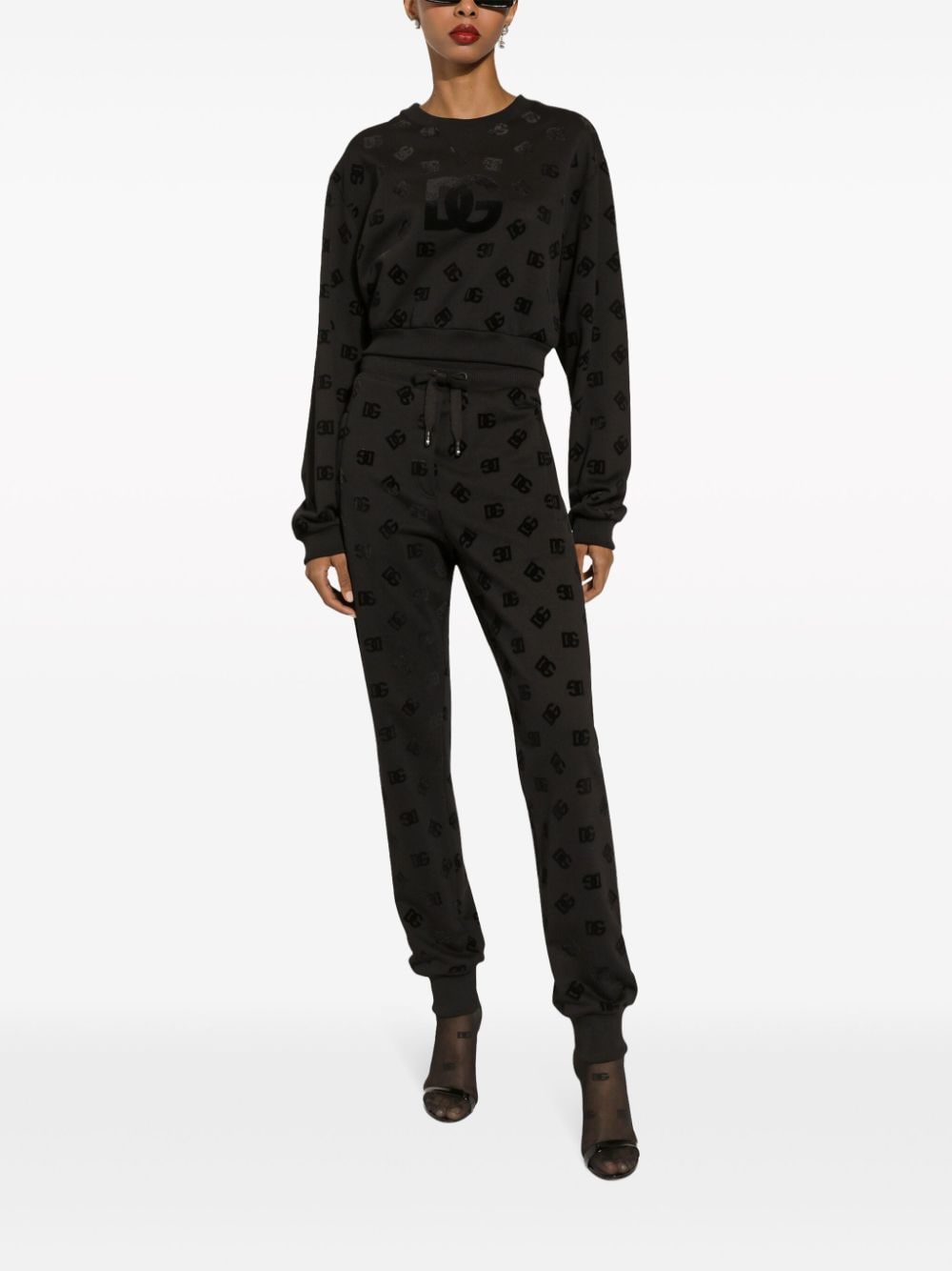 Shop Dolce & Gabbana Logo-print Cotton Sweatshirt In Black