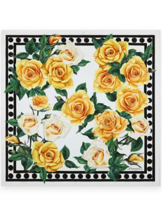 Dolce Gabbana♪SALE♪FN090R Floral-print silk twill foulard (90x90) in Print for Women