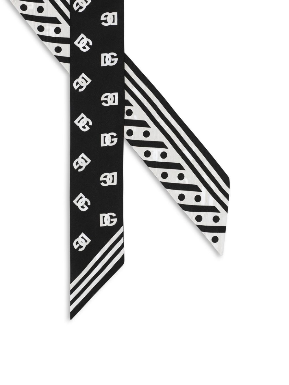 Dolce & Gabbana Zijden sjaal met logo - Zwart