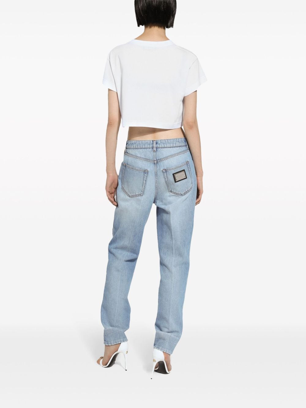 Dolce & Gabbana Mid waist boyfriend jeans Blauw