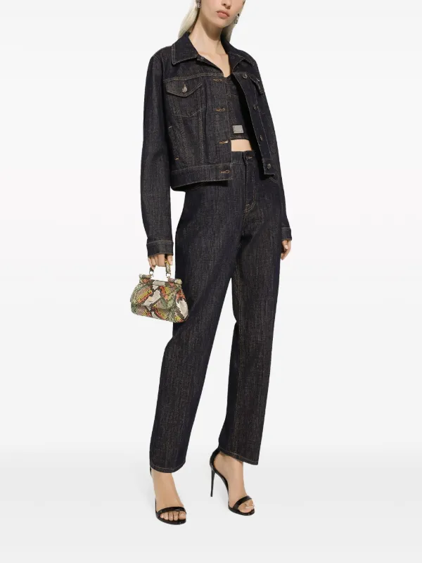 デニム・ジーパン DOLCE  GABBANA Women Straight Pants FTCGNDG8GZ9S9001 Black Dolce & Gabbana high-rise Straight Jeans | Black | FARFETCH