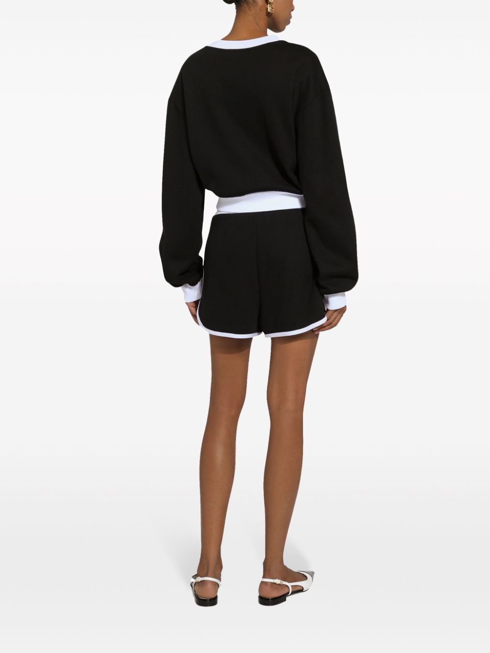 Dolce & Gabbana Shorts met trekkoordtaille en geborduurd logo Zwart