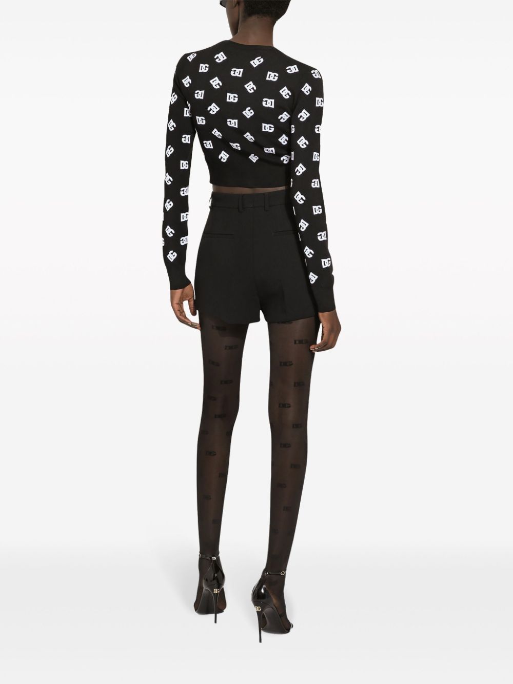 Shop Dolce & Gabbana Pleated High-waisted Shorts In Black