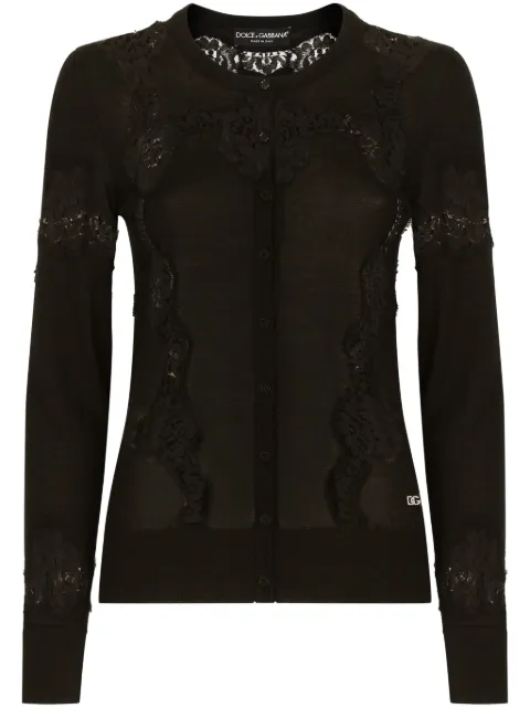 Dolce & Gabbana lace-detail panelled cardigan