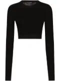 Dolce & Gabbana monogram open-knit crop top - Black