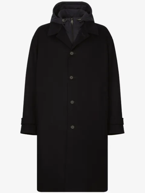 Dolce & Gabbana Jas met enkele rij knopen en capuchon