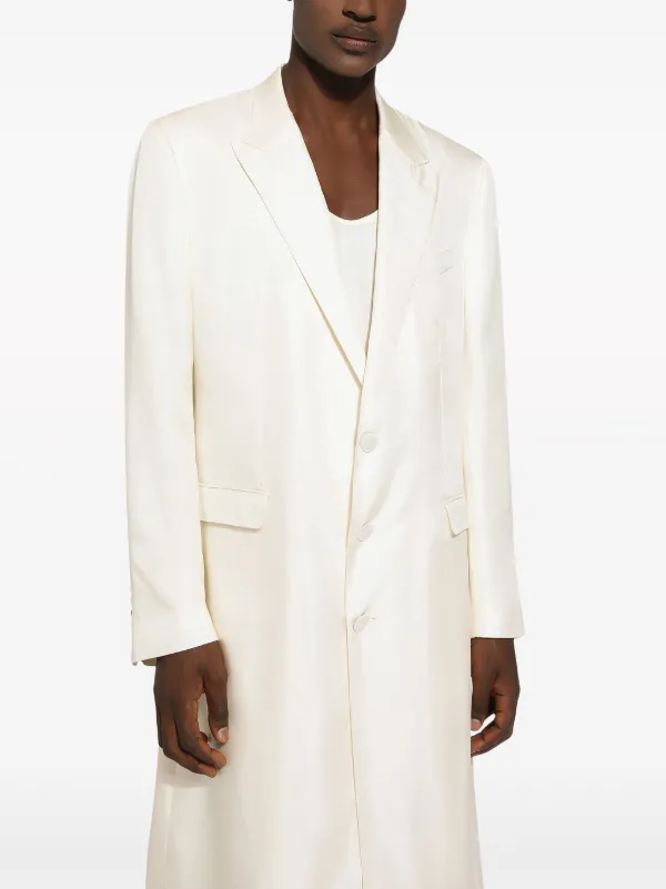 Dolce Gabbana Cappotto Monopetto Bianco FARFETCH IT