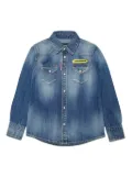 DSQUARED2 KIDS press-stud fastening denim shirt - Blue