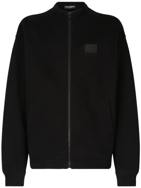 Dolce & Gabbana logo-appliqué zip-up sweatshirt 