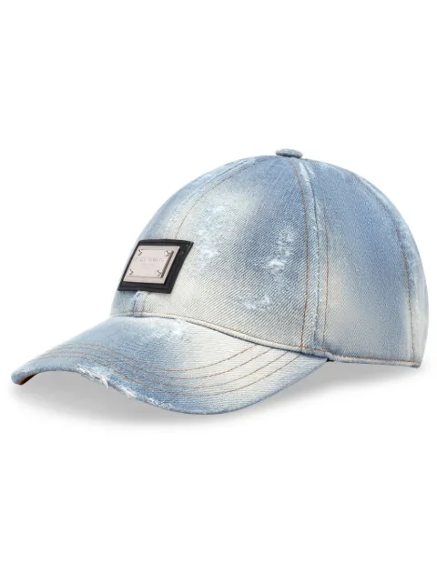 Dolce & Gabbana logo-plaque distressed baseball cap