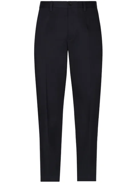Dolce & Gabbana logo-tag cotton-blend tapered trousers 