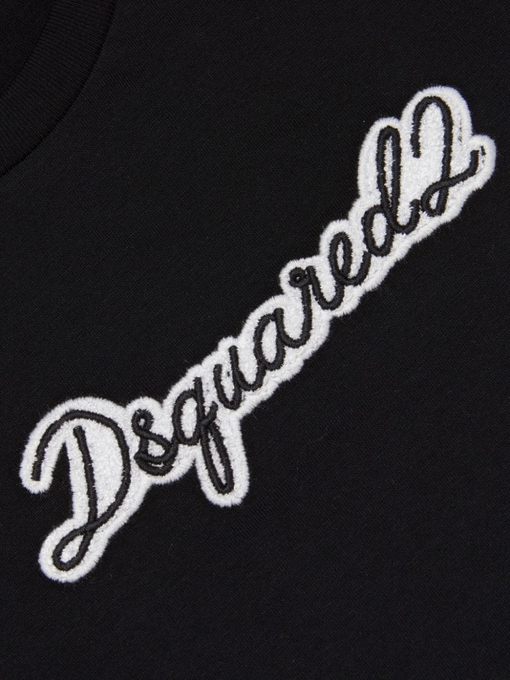 Dsquared2 Kids T-shirt met logopatch Zwart