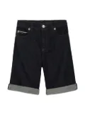 Dolce & Gabbana Kids logo-patch denim Bermuda shorts - Blue