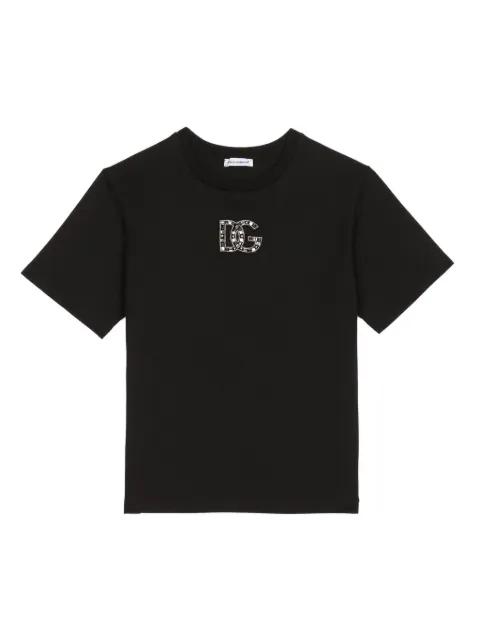 Dolce & Gabbana Kids DG-beaded cotton T-shirt