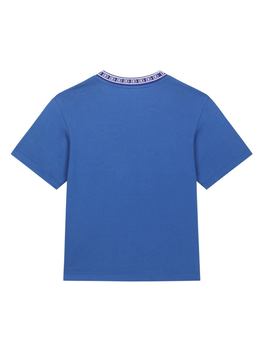 Dolce & Gabbana Kids Katoenen T-shirt met logoprint Blauw