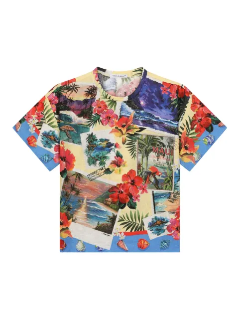 Dolce & Gabbana Kids floral-print cotton T-shirt