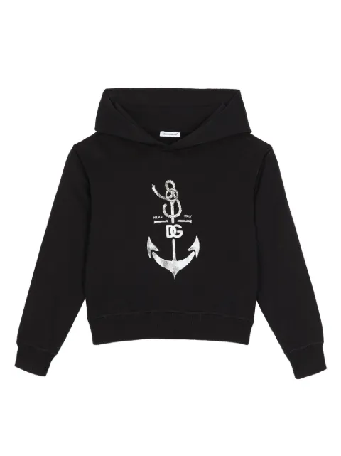 Dolce & Gabbana Kids DG anchor-print cotton hoodie