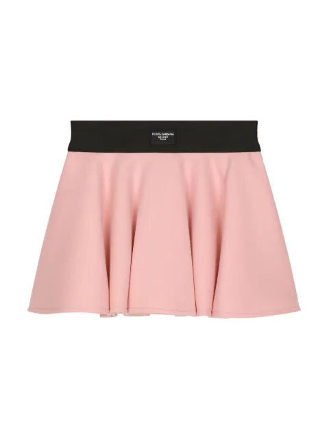 Dolce & Gabbana Kids logo-appliqué A-line miniskirt