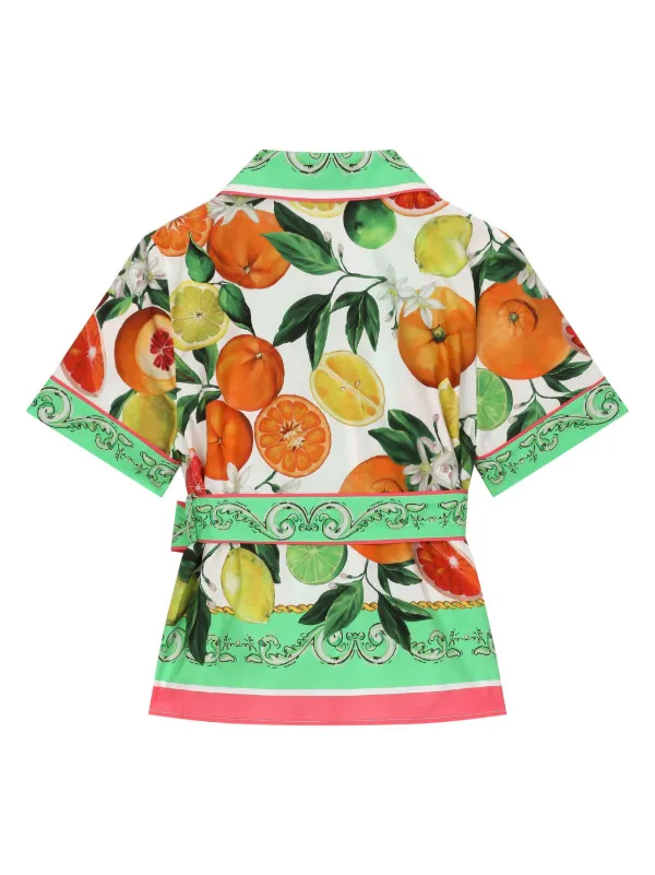 Dolce & Gabbana Kids Lemon & Orange-print Cotton Shirt