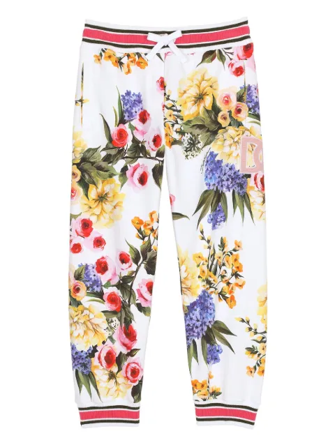 Dolce & Gabbana Kids floral-print cotton track pants