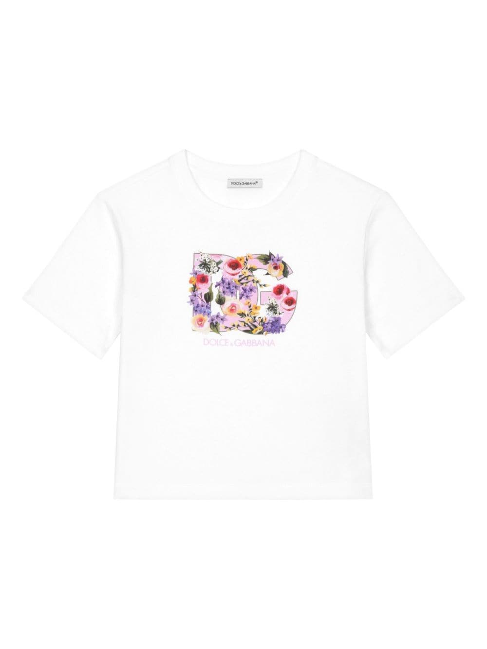 Image 1 of Dolce & Gabbana Kids Flower Power-print cotton T-shirt