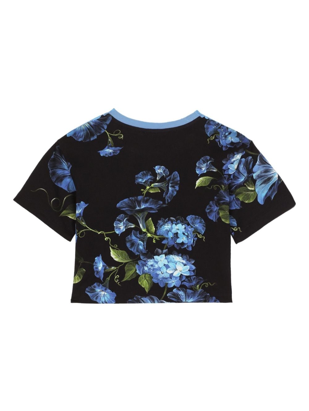 Shop Dolce & Gabbana Bellflower-print Cotton T-shirt In Black