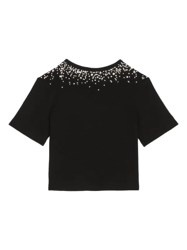Dolce & Gabbana Kids DG-rhinestone Cotton T-shirt | Black | FARFETCH