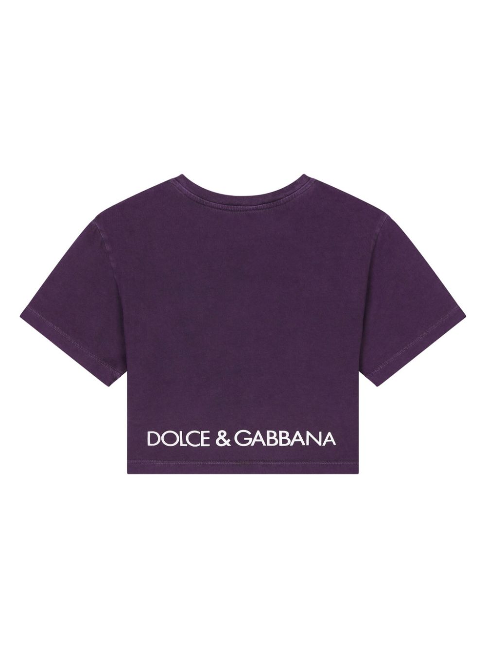 Dolce & Gabbana Kids Katoenen T-shirt met logoprint Paars