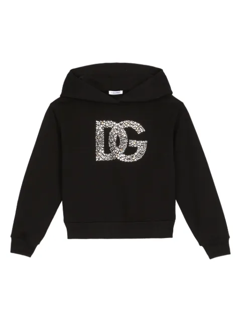 Dolce & Gabbana Kids DG-rhinestone cotton hoodie
