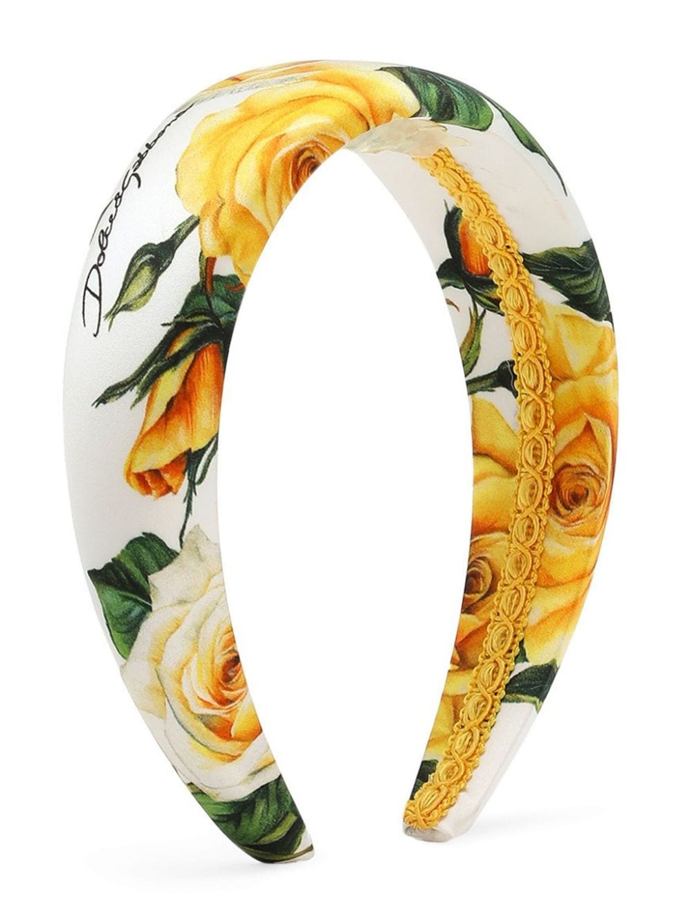 Shop Dolce & Gabbana Rose-print Padded Headband In White