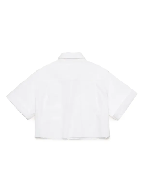 MM6 Maison Margiela Kids ロゴ クロップド シャツ | ホワイト